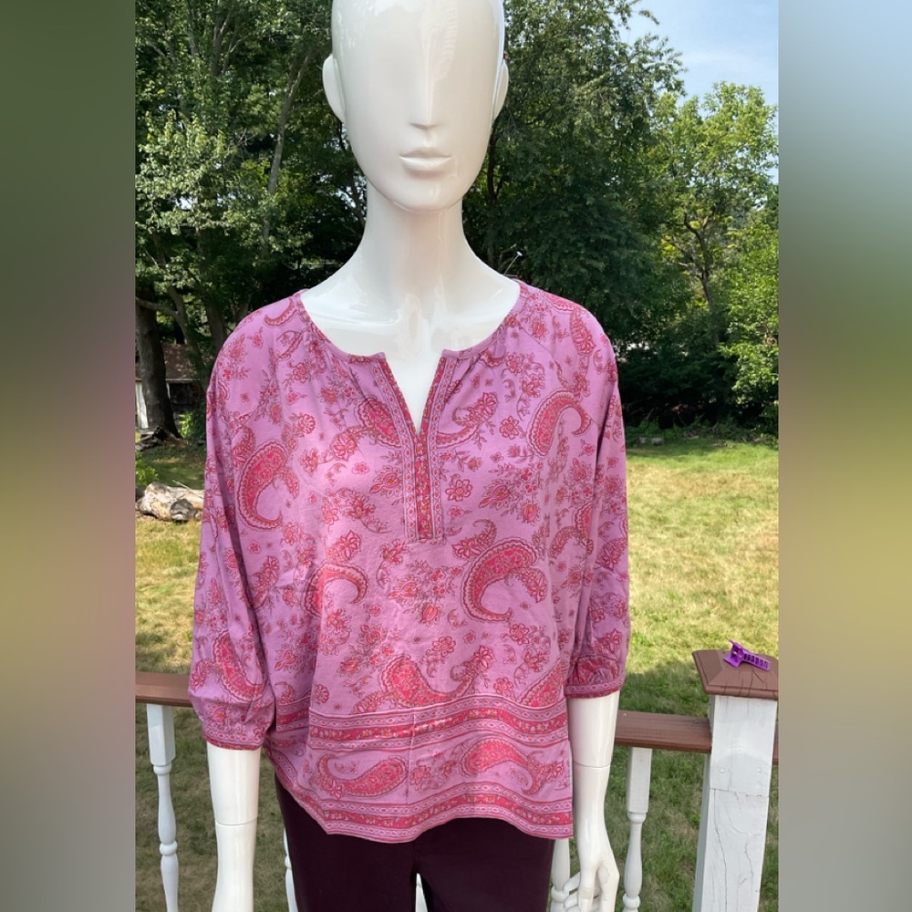 J. Jill Pink Paisley Blouse